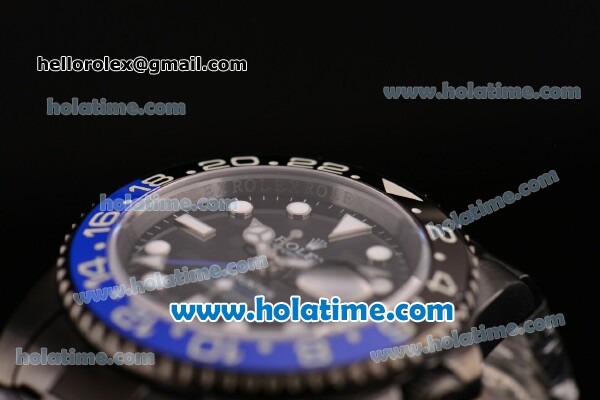 Rolex GMT Master Pro Hunter Asia 2813 Automatic Full PVD with Black/Blue Bezel and White Markers (BP) - Click Image to Close